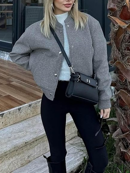 Short Sports-Style Wool Coat