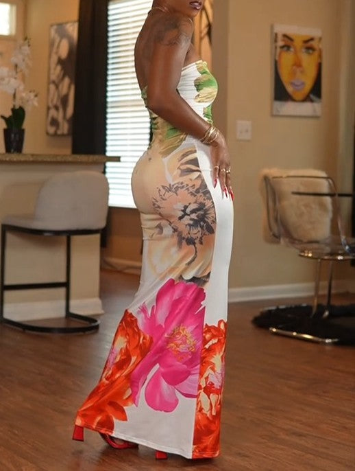 Sleeveless Printed Garden Dress