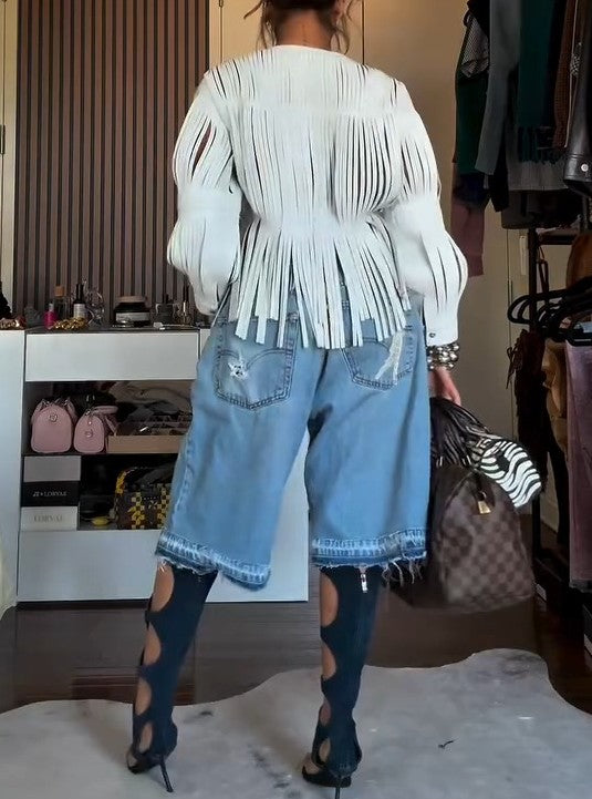 Hollowed Out Long Sleeve Jacket