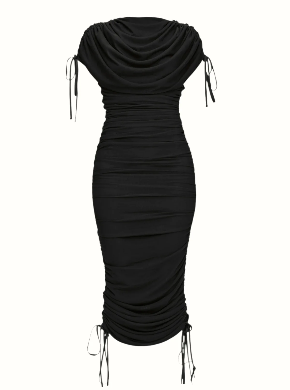 Pleated Mesh Zipper Dress - Reversible