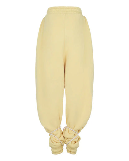 Cropped high-neck wrap top + loose sweatpants set