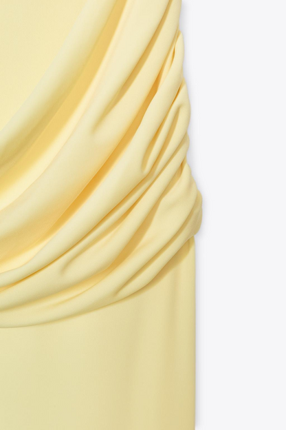 Open Back Cape Long Dress