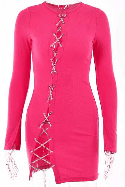 Criss Cross Tie Up Mini Dress