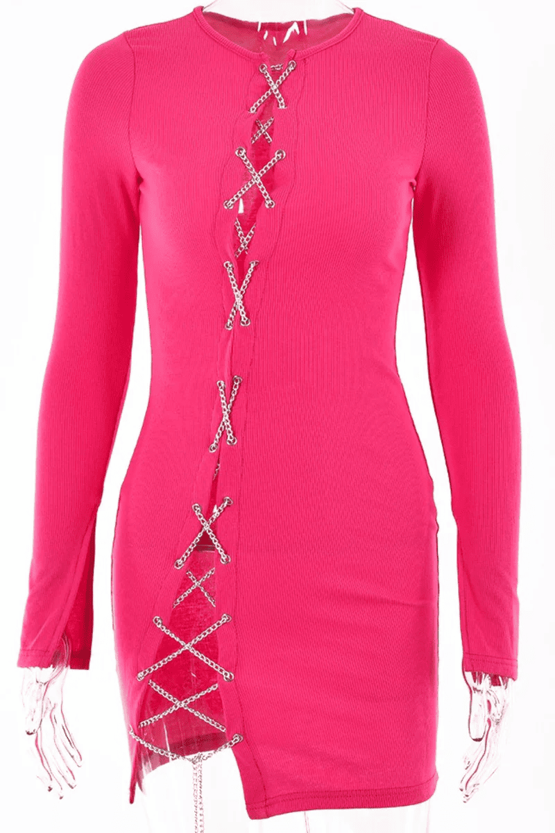 Criss Cross Tie Up Mini Dress