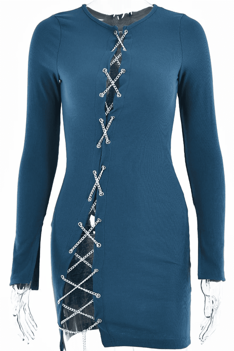 Criss Cross Tie Up Mini Dress