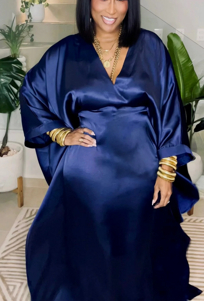 Silk Batwing Sleeve Dress