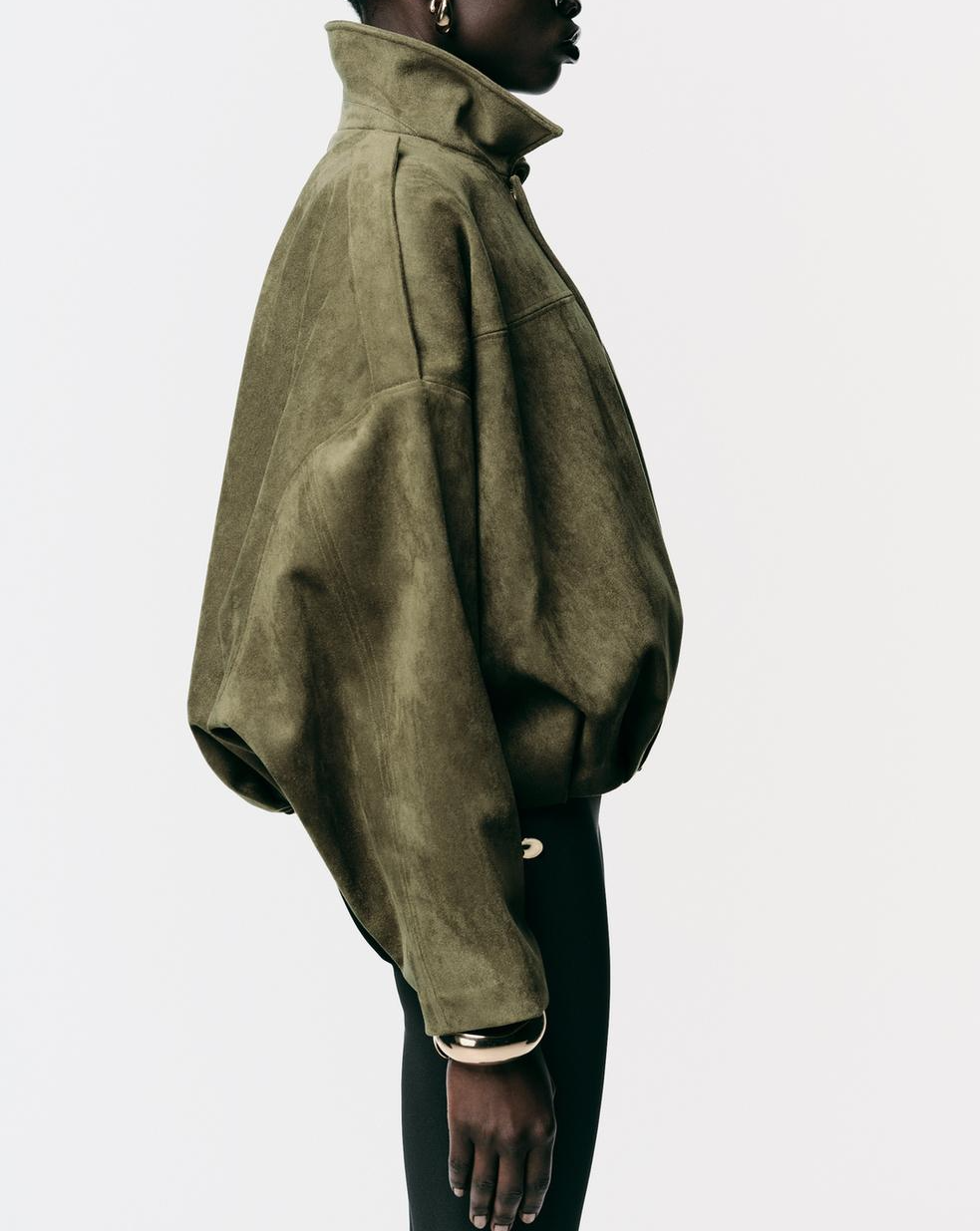 Faux Suede Bomber Jacket