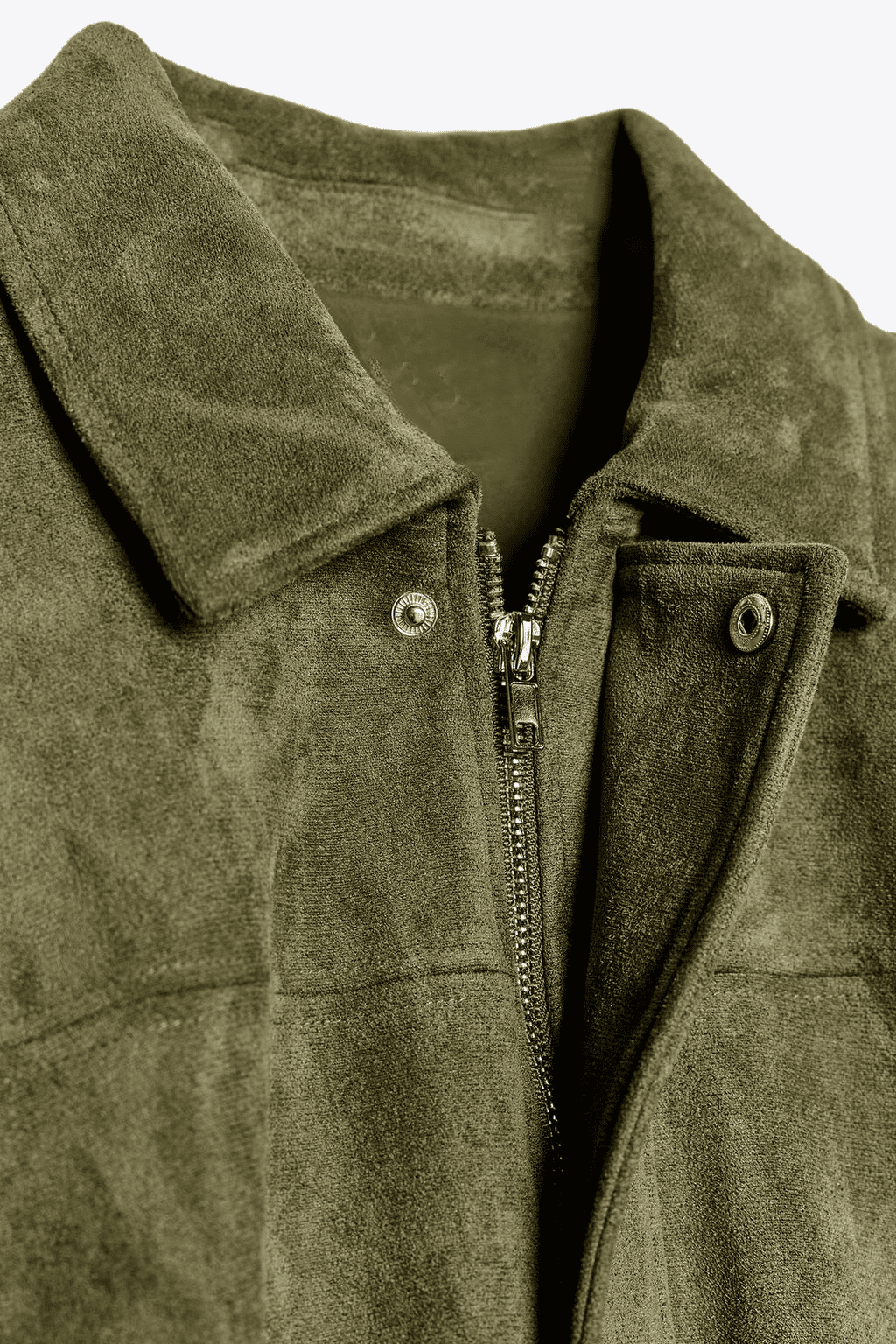 Faux Suede Bomber Jacket