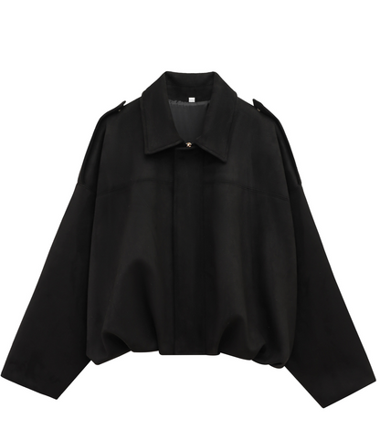 Faux Suede Bomber Jacket