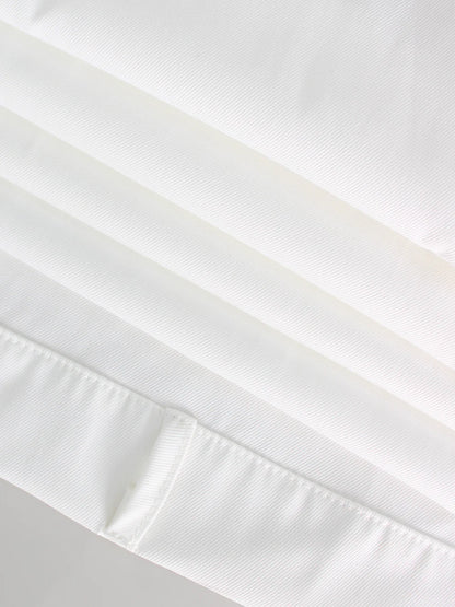 Single-breasted Contrast Neck double-belt Dress