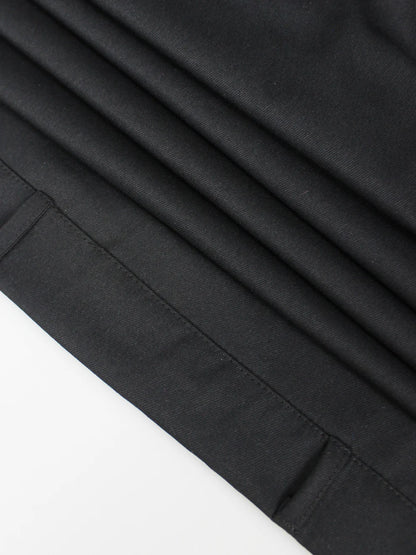 Single-breasted Contrast Neck double-belt Dress