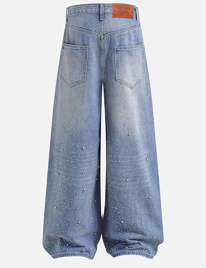 Rhinestone Application Loose Jeans
