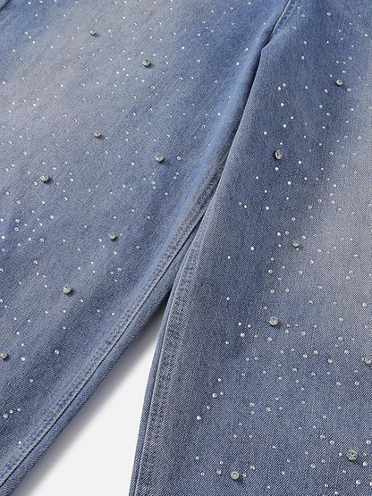 Rhinestone Application Loose Jeans