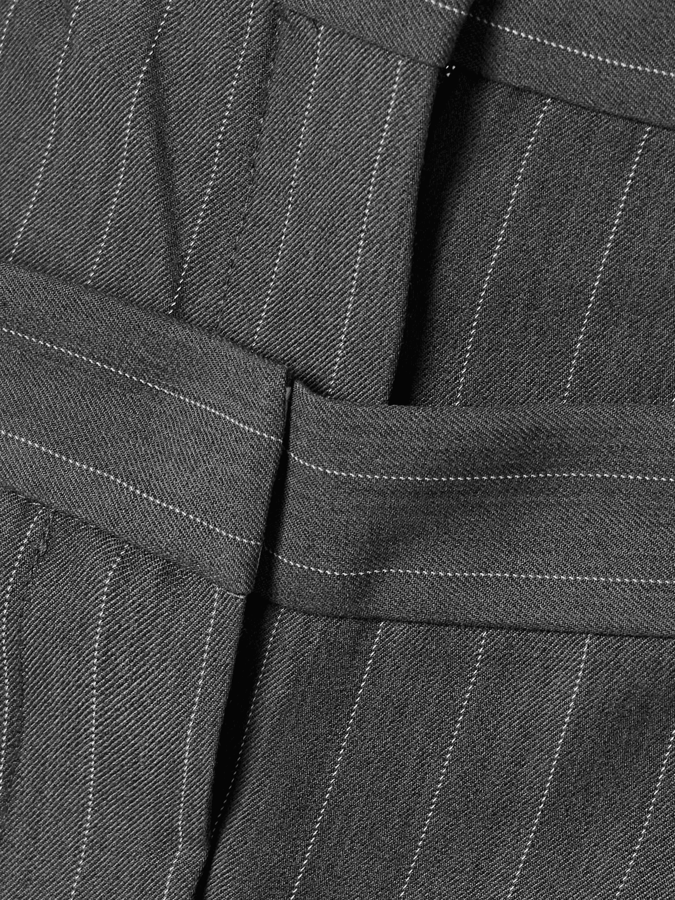 Layered Pinstriped Twill Wide-Leg Pants