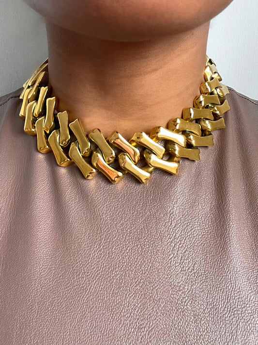 Colorfast Stainless Steel Street Fashion Cuban Chain Necklace