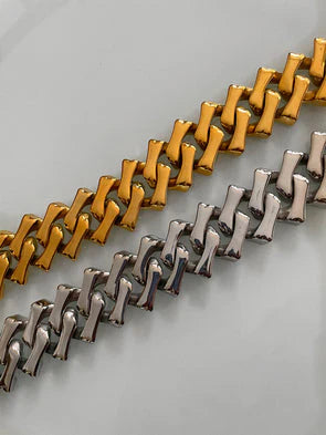 Colorfast Stainless Steel Street Fashion Cuban Chain Necklace