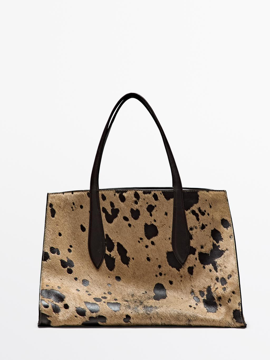 Animal Print Hair-On Leather Bag