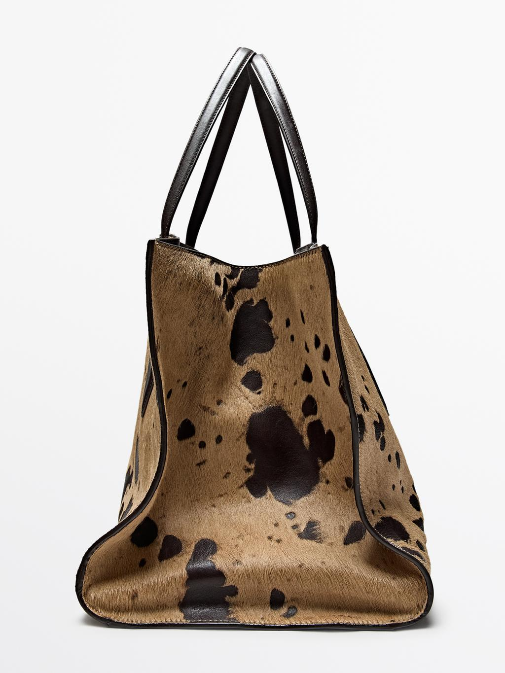 Animal Print Hair-On Leather Bag