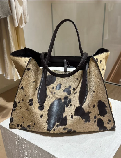 Animal Print Hair-On Leather Bag