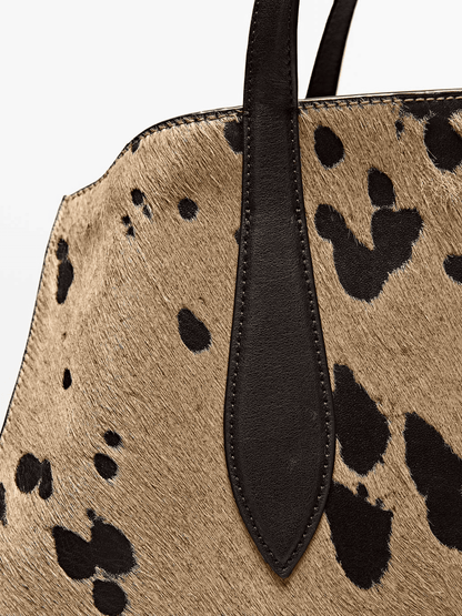 Animal Print Hair-On Leather Bag