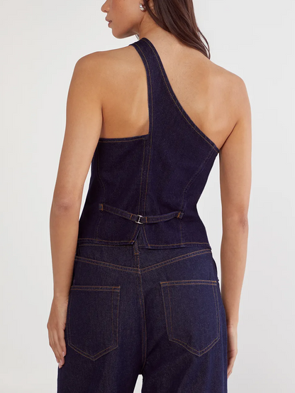 Denim Asymmetric Top