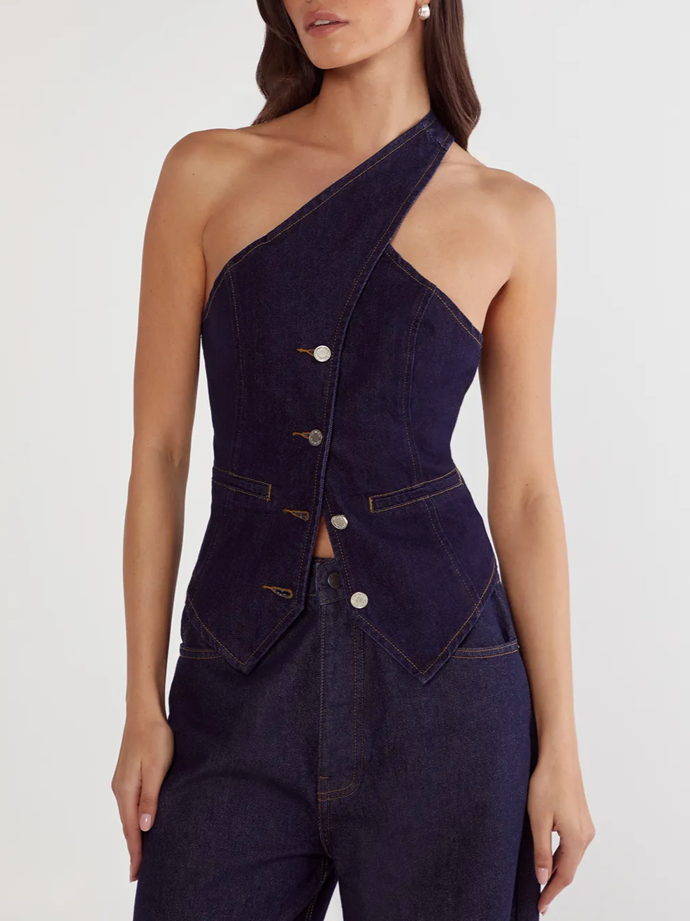 Denim Asymmetric Top