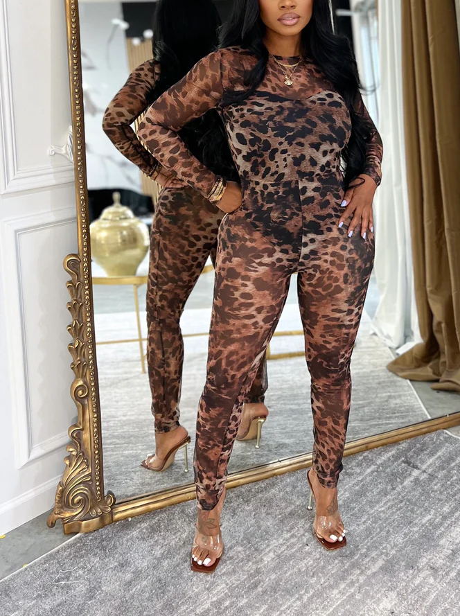 Leopard-Print Sexy Jumpsuit