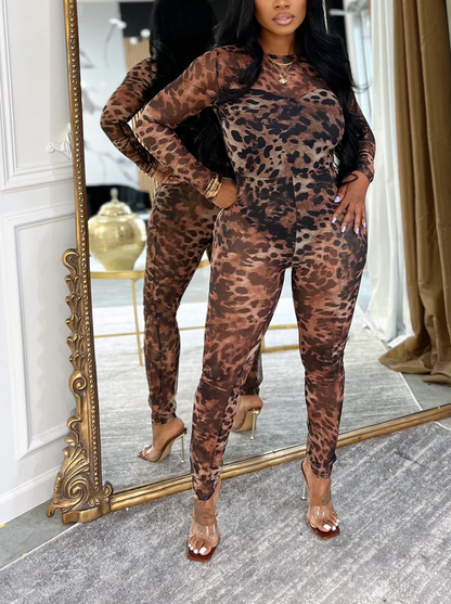 Leopard-Print Sexy Jumpsuit