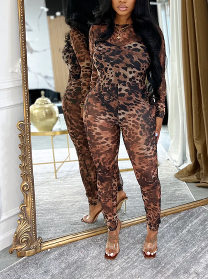 Leopard-Print Sexy Jumpsuit