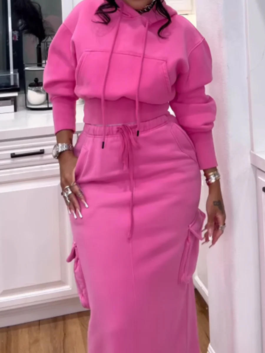 Hooded Pockets Two Pieces Set