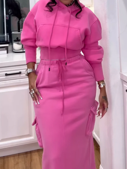 Hooded Pockets Two Pieces Set