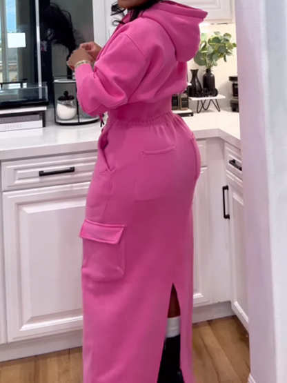 Hooded Pockets Two Pieces Set