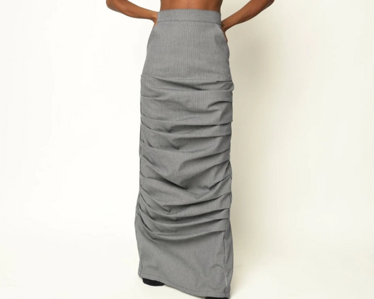 Striped Pleated Skirt