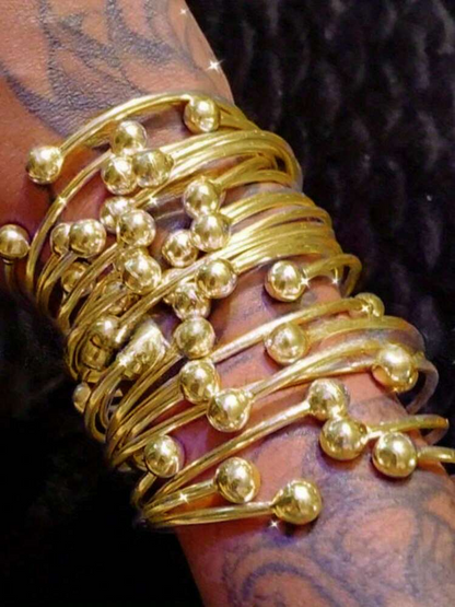 5pcs Retro Boho Thick Bangles Bracelets