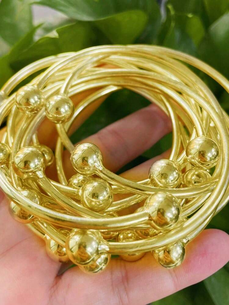 5pcs Retro Boho Thick Bangles Bracelets