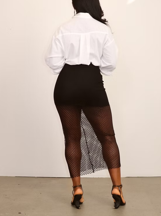 Mesh Midi Skirt