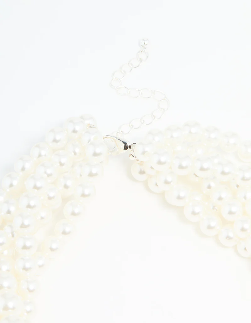 Multistrand Pearl Bib Necklace