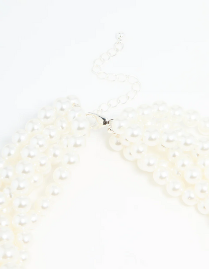 Multistrand Pearl Bib Necklace