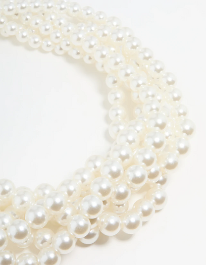 Multistrand Pearl Bib Necklace
