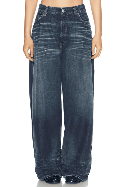 Draped  Twill Jacket+Broadway Super Wide Leg Jeans