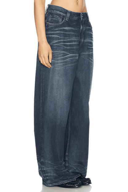Draped  Twill Jacket+Broadway Super Wide Leg Jeans