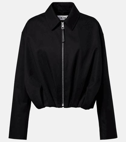 Draped  Twill Jacket+Broadway Super Wide Leg Jeans