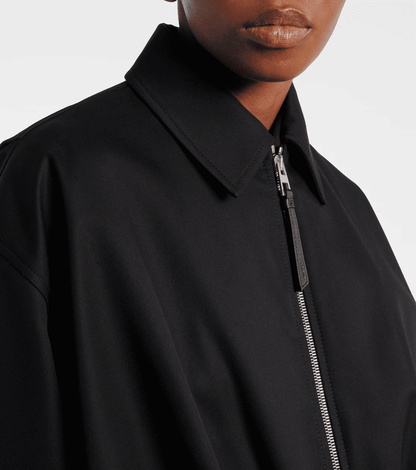 Draped  Twill Jacket+Broadway Super Wide Leg Jeans