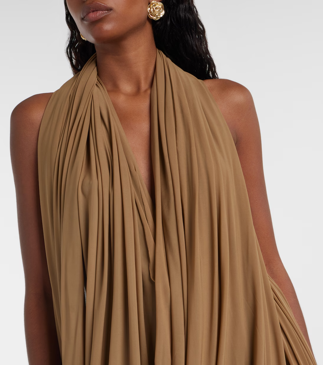 Draped Open-Back Cocktail Dress