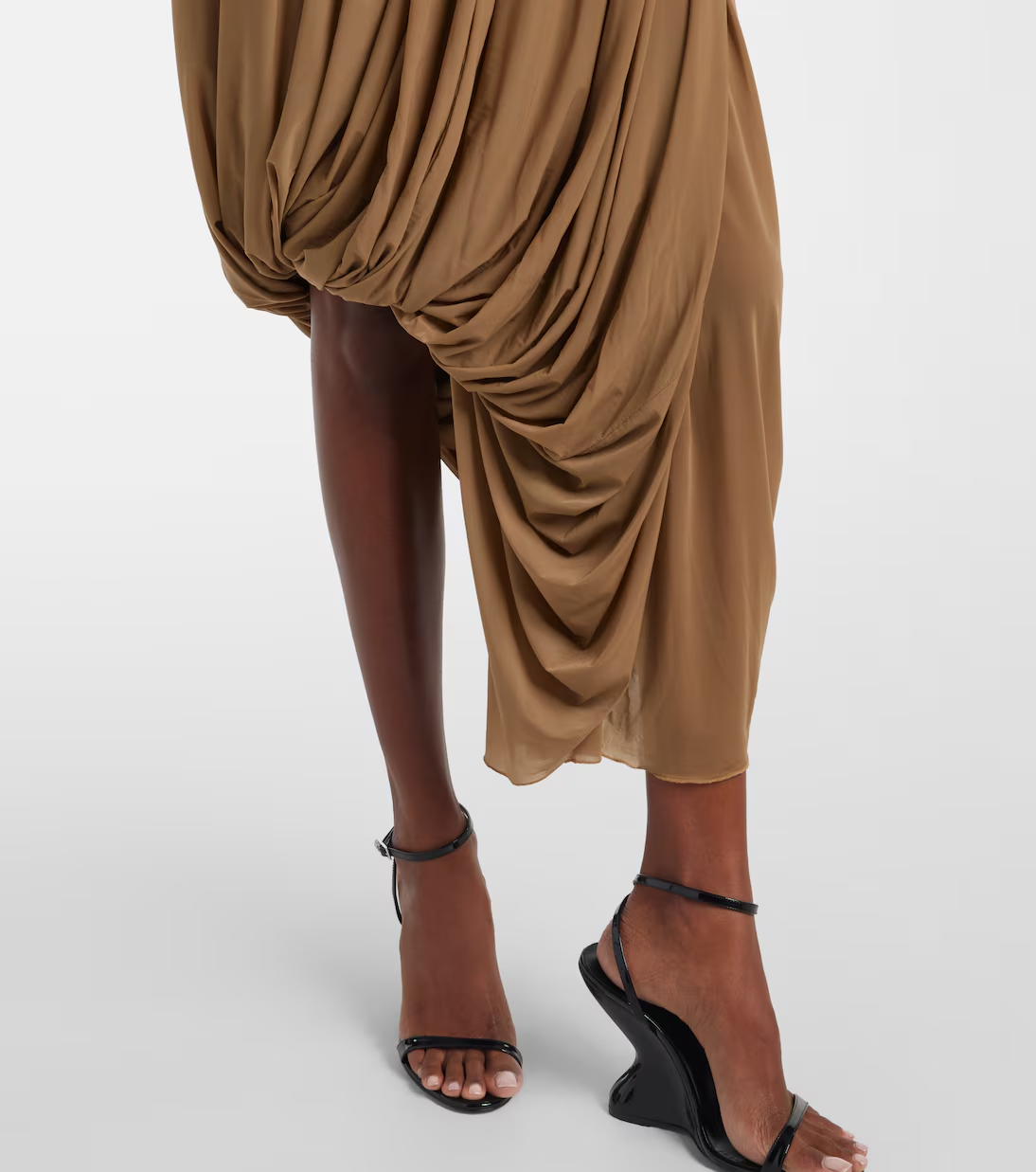 Draped Open-Back Cocktail Dress
