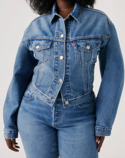 Denim Jacket with Tie-Back Detail