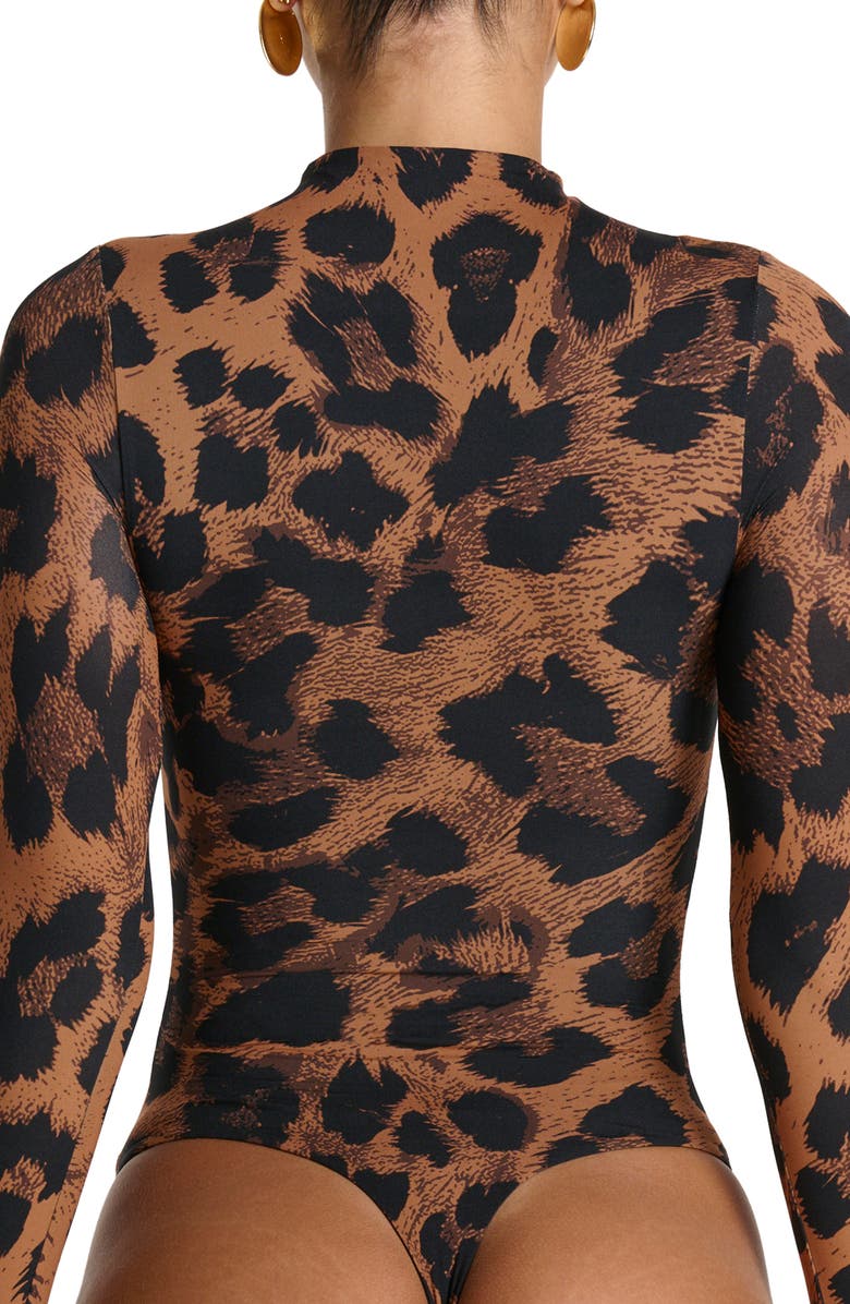 Naked Snakeskin Print Long Sleeve Bodysuit