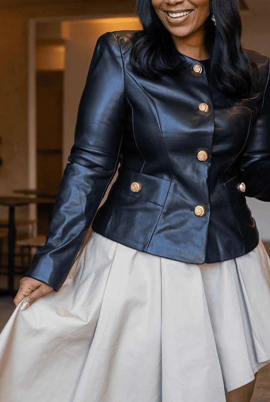 Drape Asymmetric Jacket + Skirt Set