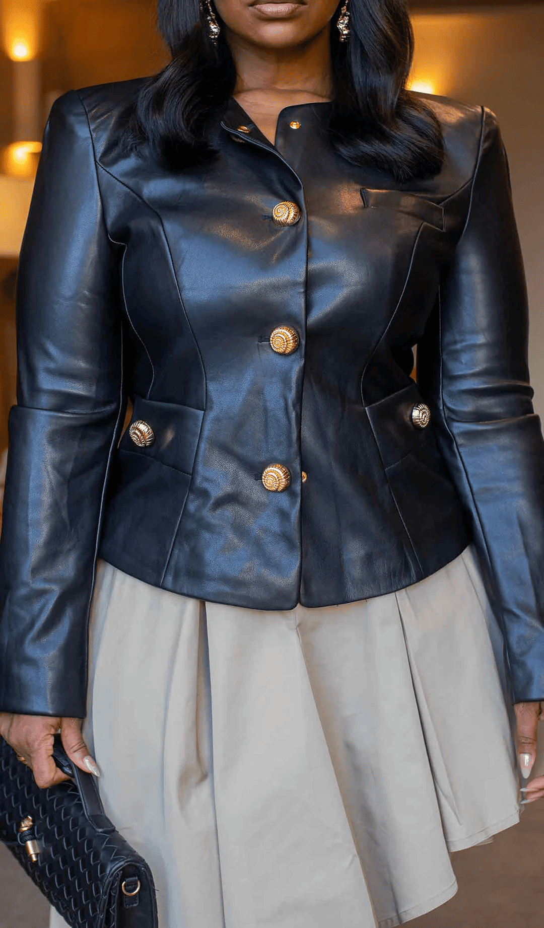 Drape Asymmetric Jacket + Skirt Set