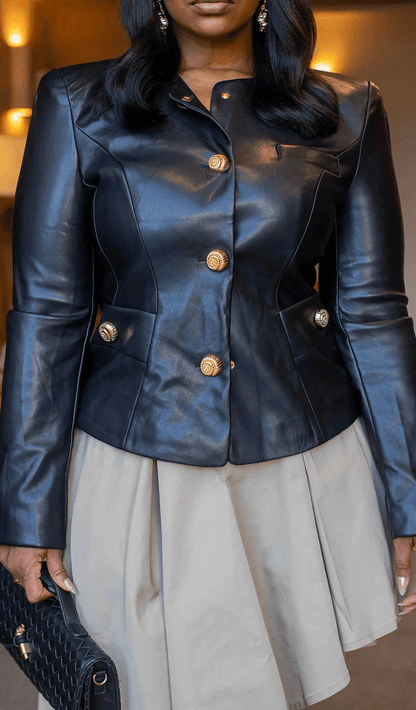 Drape Asymmetric Jacket + Skirt Set